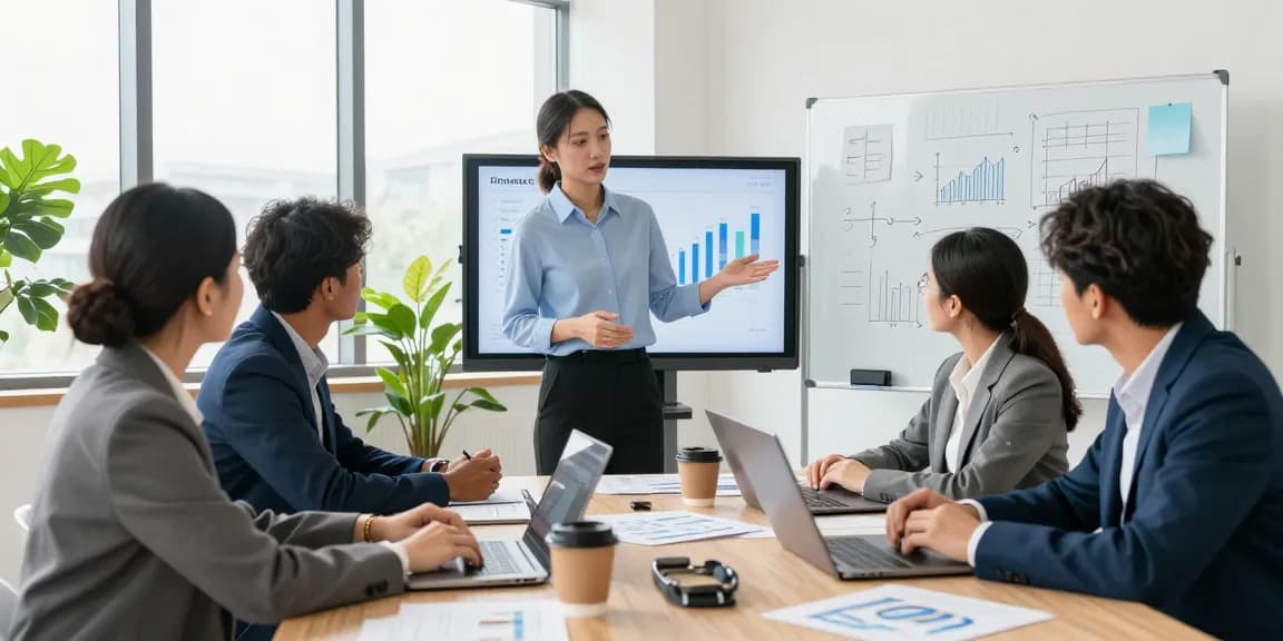 Collaborative business meeting scene discussing how to get a merchant cash advance.