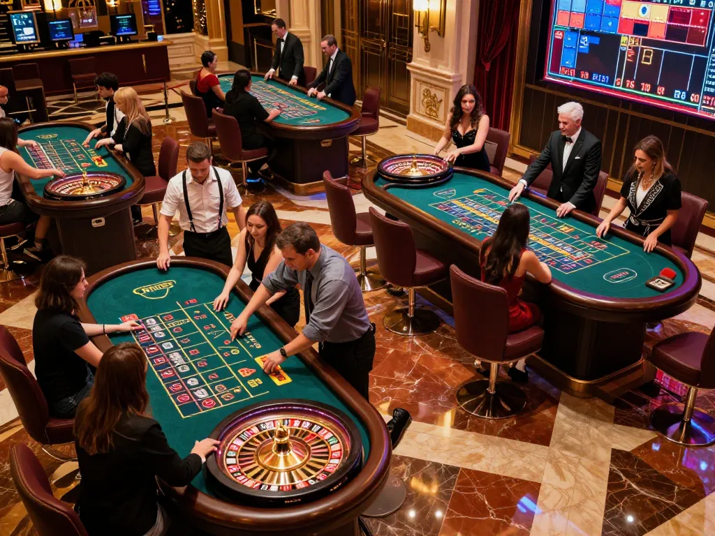 Players engaging in thrilling roulette action at 888bgo casino, creating an exciting atmosphere.