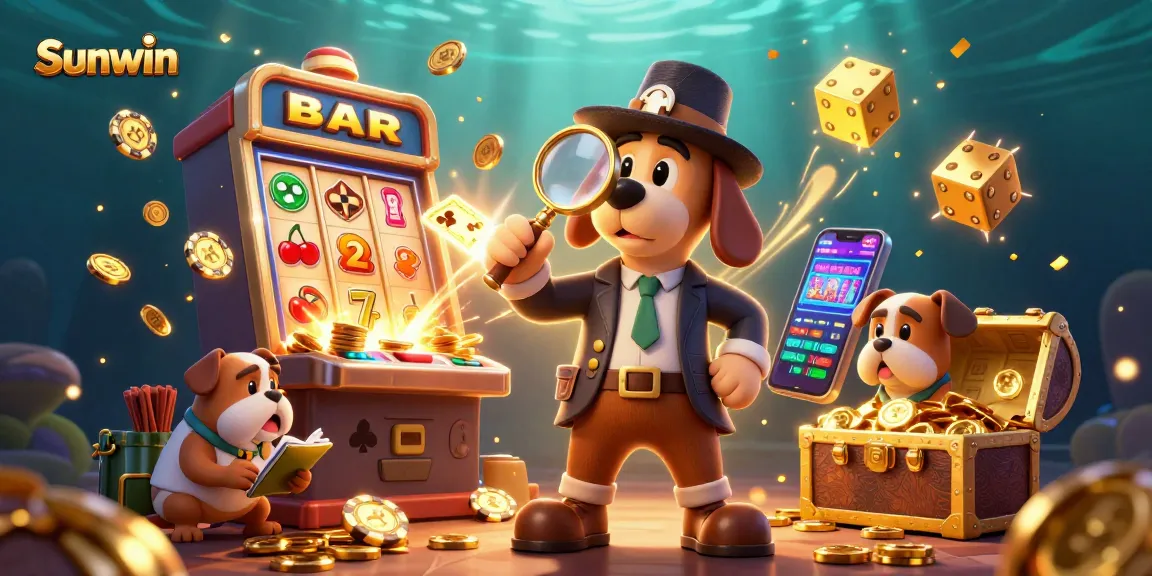 Play with Sunwin's vibrant jackpot and lively casino elements in this immersive 3D illustration.