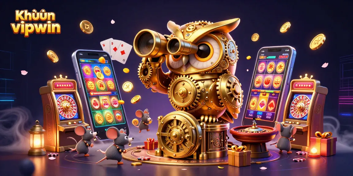 Win big with Khuyến mãi vipwin promo featuring dynamic casino elements and 3D illustrations.