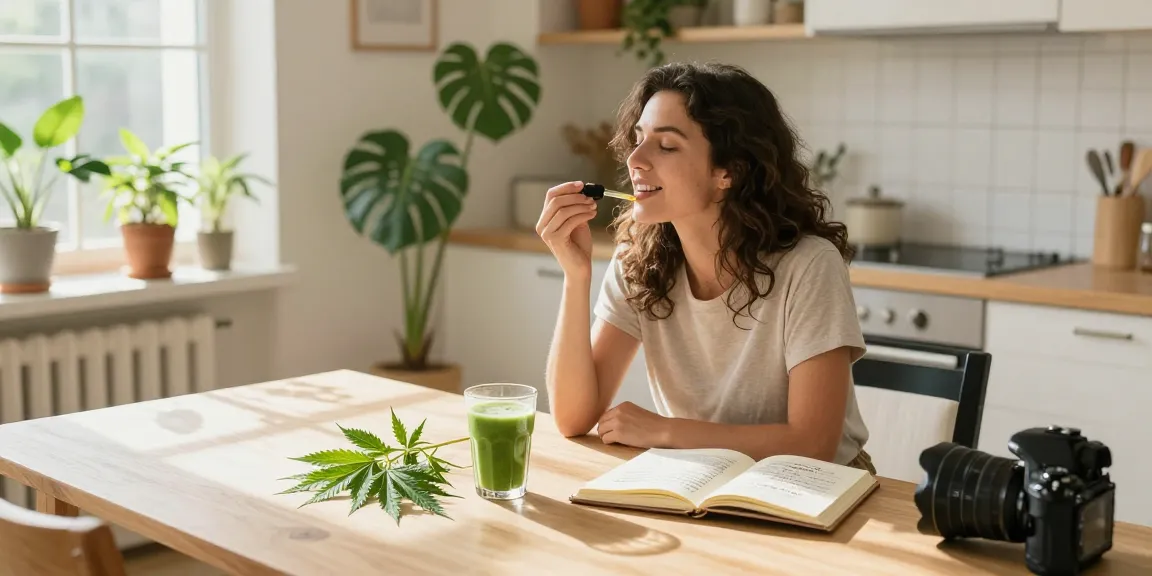 Ministry of Cannabis web official showcasing premium CBD oil in a cozy home wellness setting with natural elements.
