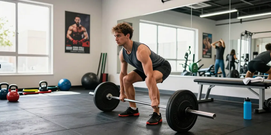 Anabolika Shop Deutschland - Athletische Person, die im modernen Fitnessstudio Kreuzheben ausführt, konzentriert auf den Muskelaufbau.