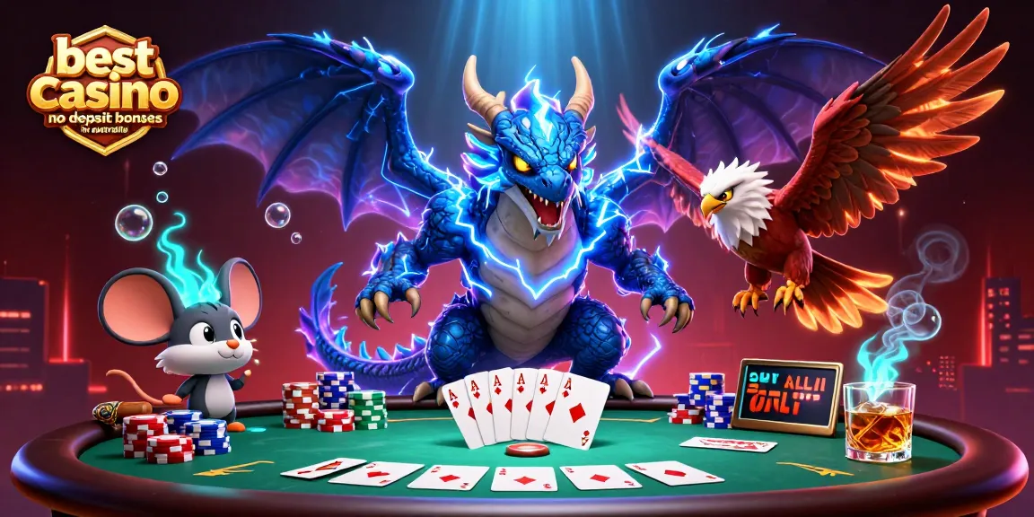 Experience the thrill with the best casino no deposit bonuses in Australia illustrated in vibrant 3D artistry.