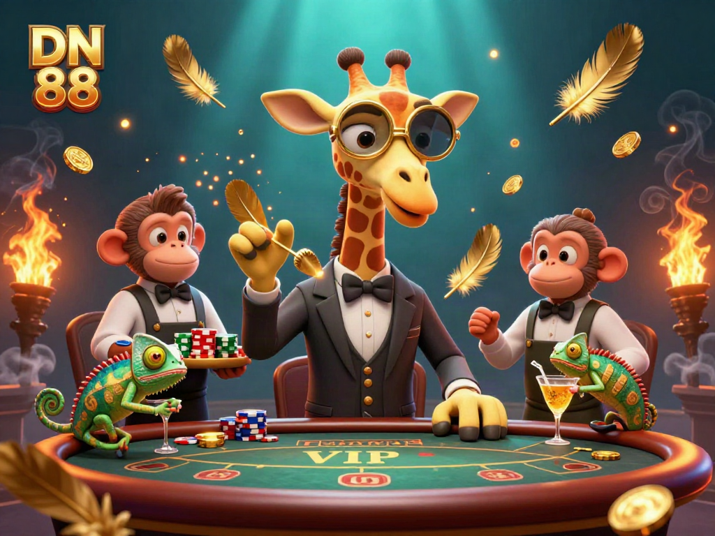 Experience exciting gameplay at DN 88 with rich animations and lively casino elements in an engaging scene.