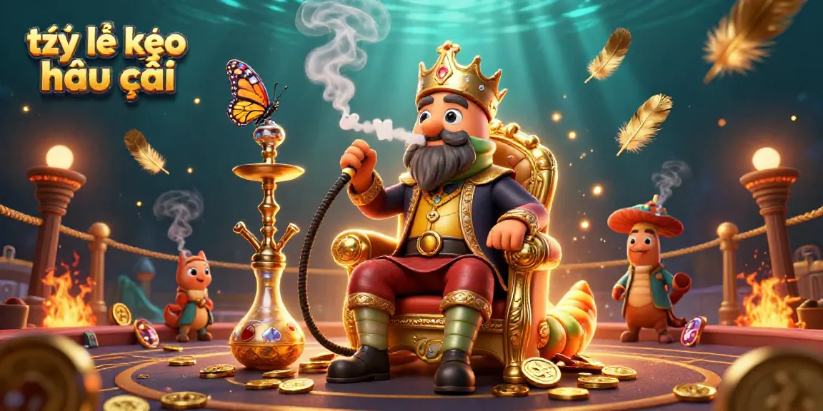 Engage in thrilling betting with tỷ lệ kèo nhà cái amidst vibrant casino elements and a 3D hookah master.