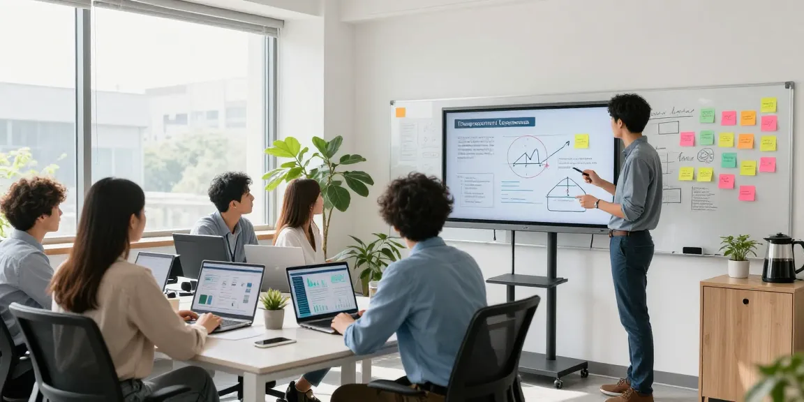 Team collaborating on IT support in business solutions in a modern office.