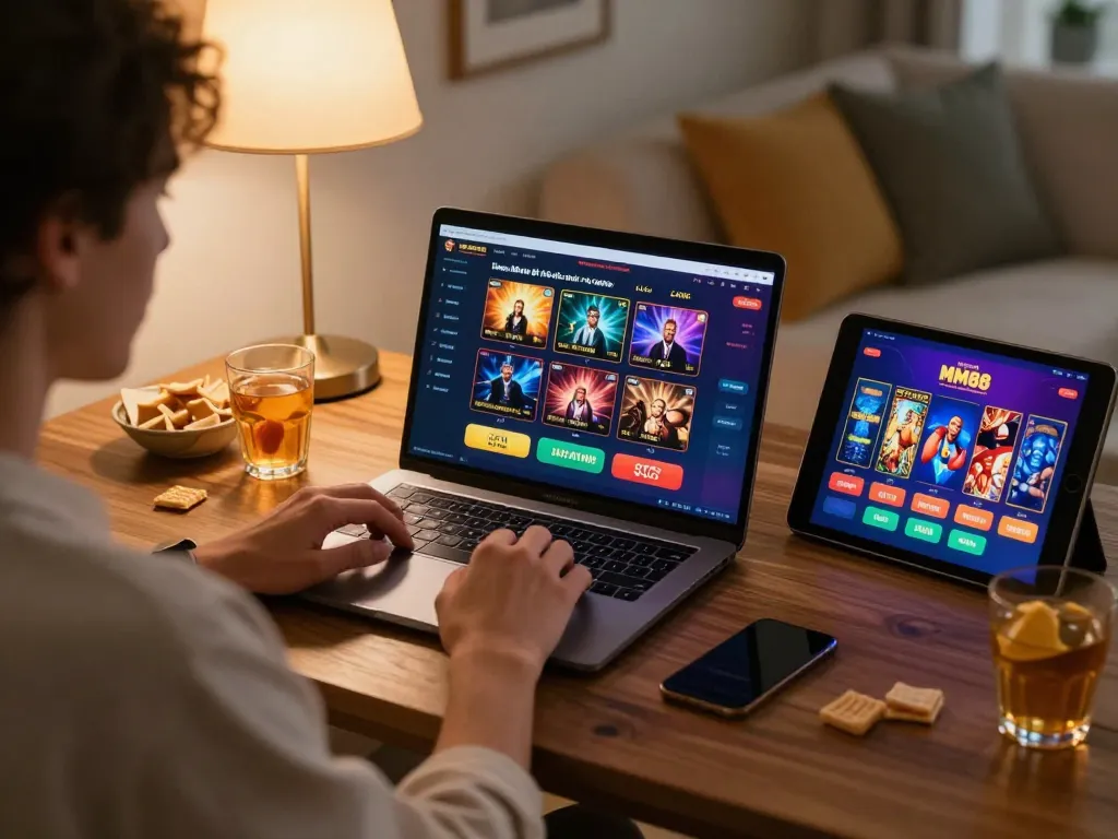Engaging online gaming experience at trang chủ MM88 with vibrant laptop gameplay.