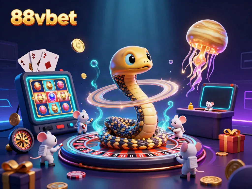 Engage in thrilling gameplay at 88vbet with cosmic gaming characters in a vibrant scene.