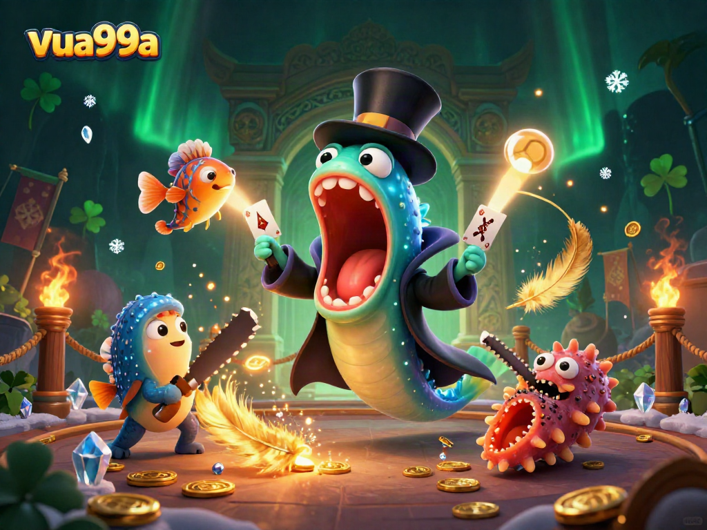 Experience the vibrant world of vua99a with magical sea creatures performing thrilling gambling acts.