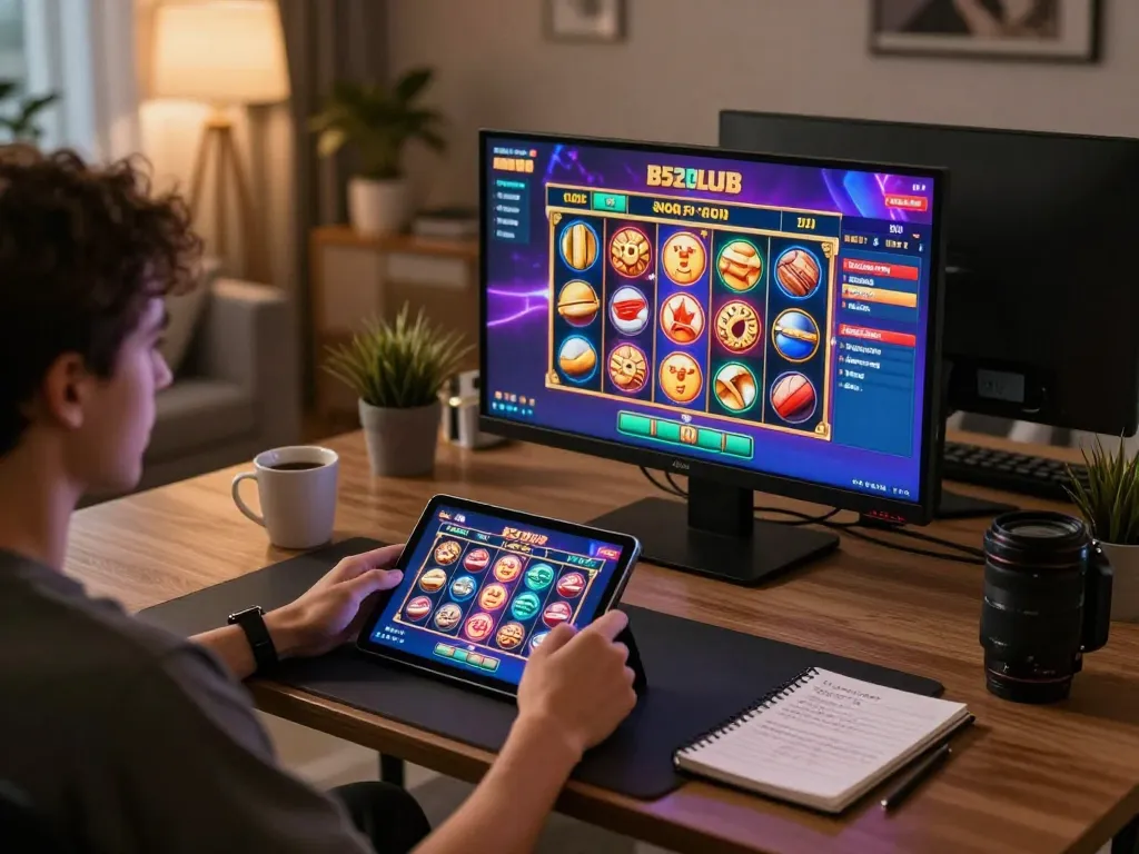 Engaging in strategic gameplay at B52CLUB online casino using a tablet