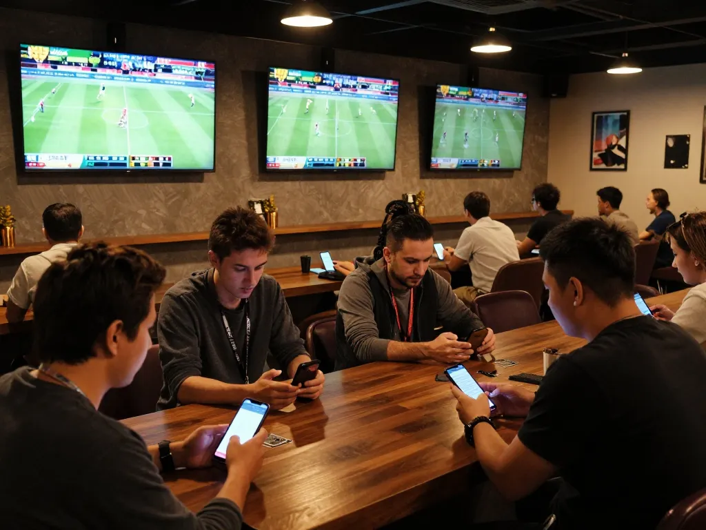 Betting strategies in action with keonhacai tv displayed on screens, showcasing competitive sports atmosphere.