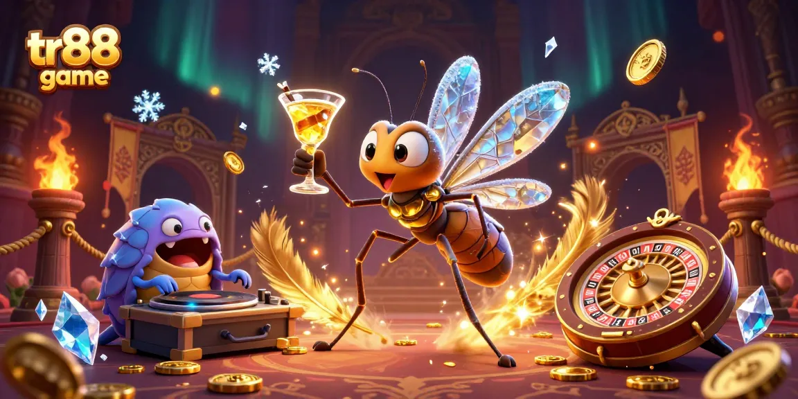 Engage with the vibrant tr88 game casino experience featuring a unique frozen mosquito mascot.