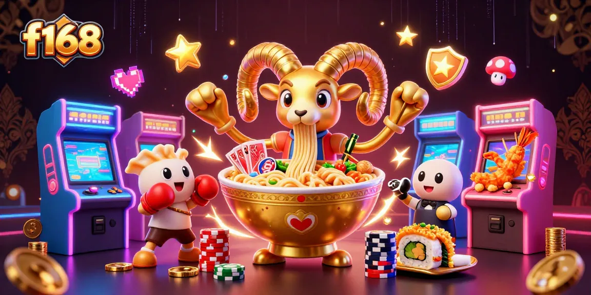 Play exciting casino games at f168 with vibrant 3D characters and dynamic action in a colorful gaming environment.