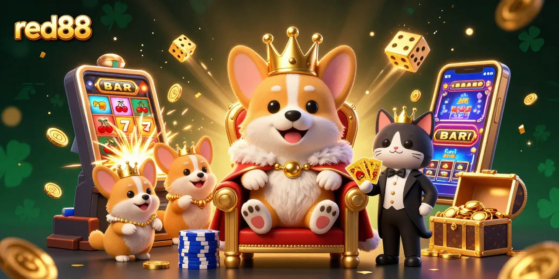 Win big with red88 while enjoying a vibrant 3D casino illustration showcasing an engaging gaming scene.