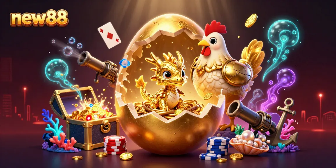 Bet on new88 with exciting golden dragon treasure in dynamic casino scene