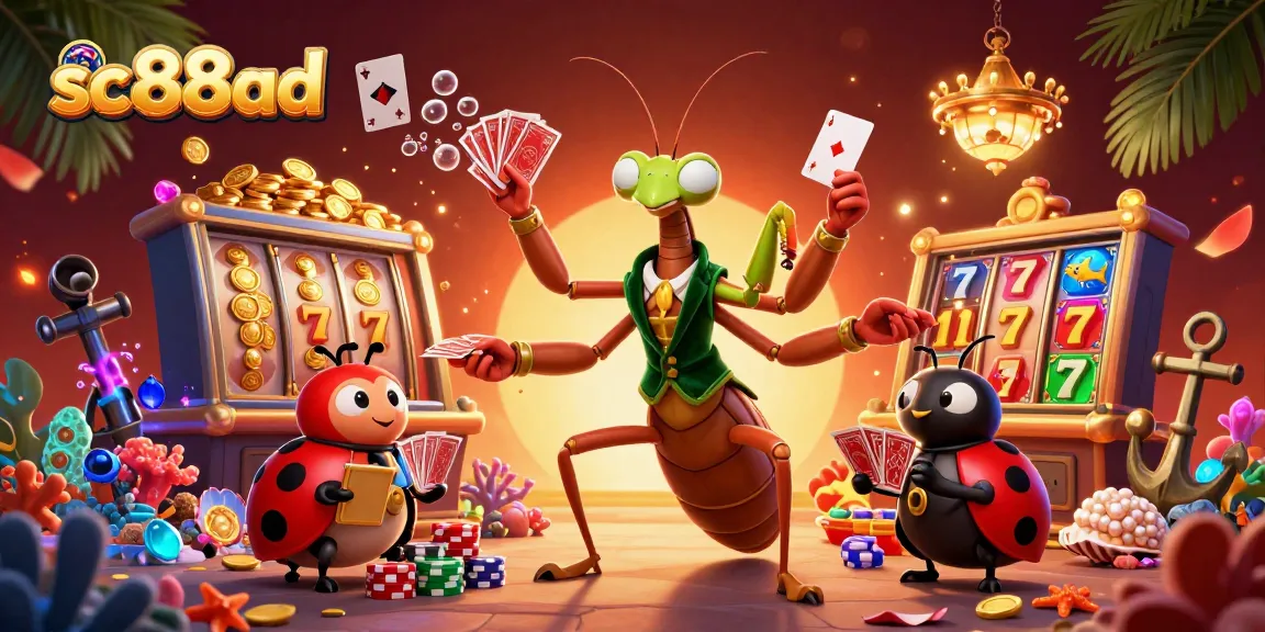 Engage in thrilling gameplay at SC88AD with vibrant slots and dynamic characters in a rich casino environment.