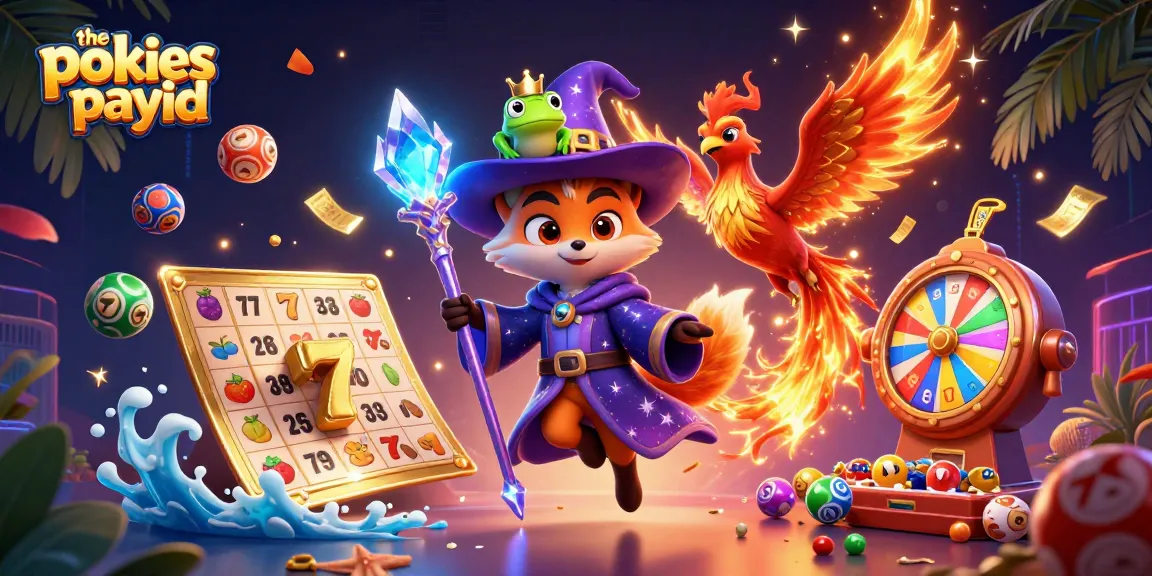 The pokies payid animated scene showcasing a wizard fox, phoenix, and lively gaming elements in vibrant 3D detail.