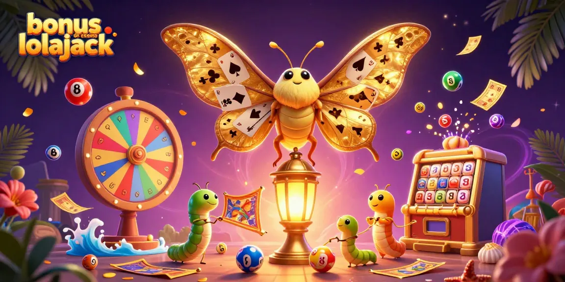 Experience the excitement of bonus de casino lolajack with vibrant lottery elements and a majestic moth in a 3D illustration.