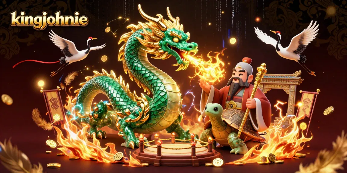 Experience winning thrills with kingjohnnie in this vibrant 3D casino illustration.
