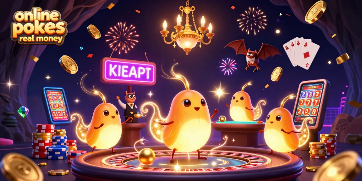Experience the thrill of online pokies real money in a vibrant 3D casino scene.